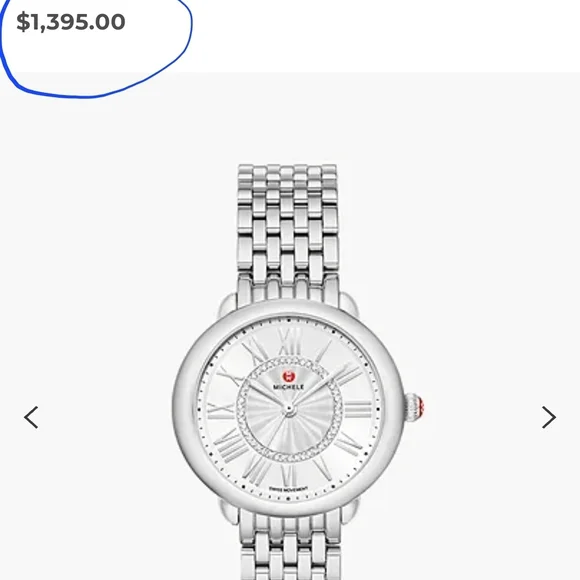 Michele Silver Watch with Roman Numerals